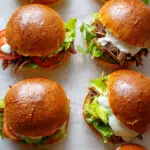 Easter Leftover Shredded Lamb Brioche Burgers