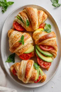 Vegan Tomato, Avocado & Basil Breakfast Croissants