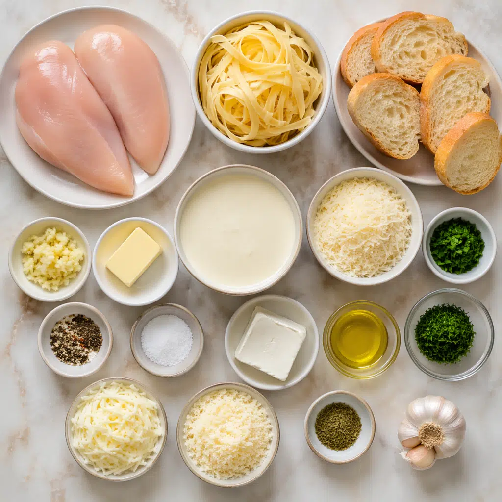 Chicken Alfredo Garlic Bread