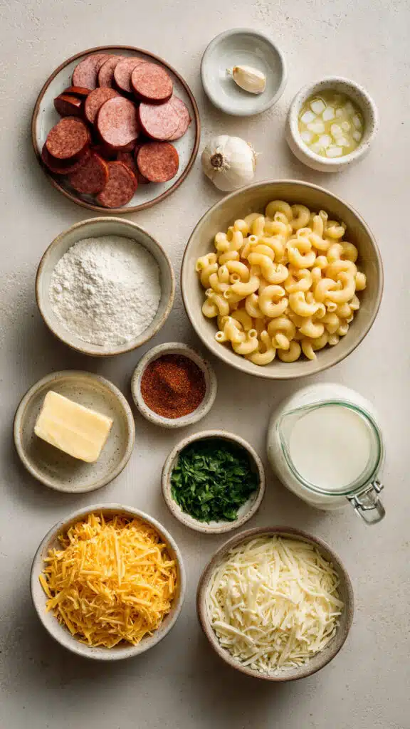 Smokey Sausage Mac & Cheese Soup