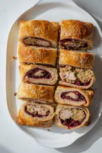 Turkey, Stuffing & Cranberry Sausage Rolls
