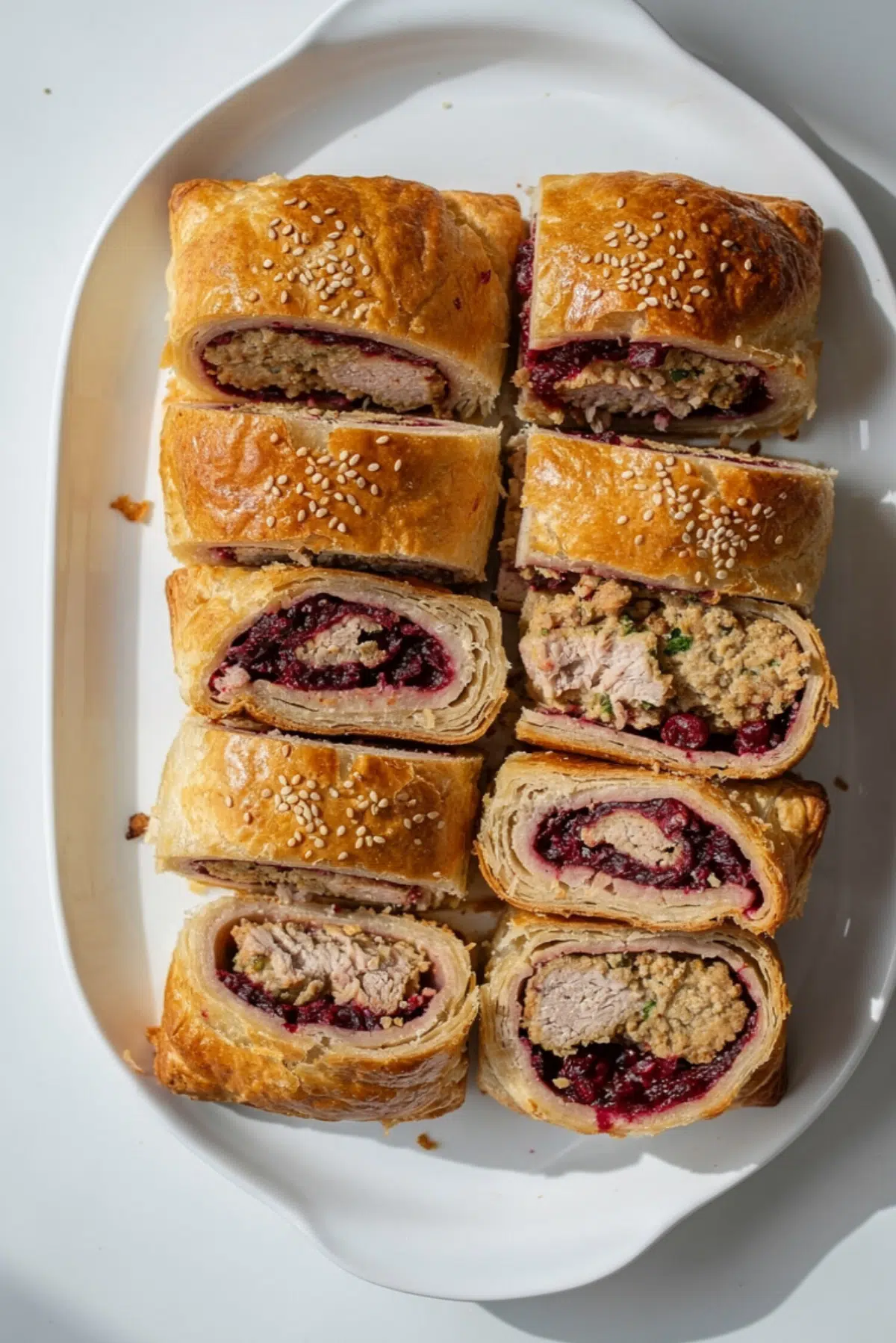 Turkey, Stuffing & Cranberry Sausage Rolls