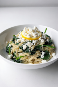 One-Pan Lemon Orzo with Spinach & Feta