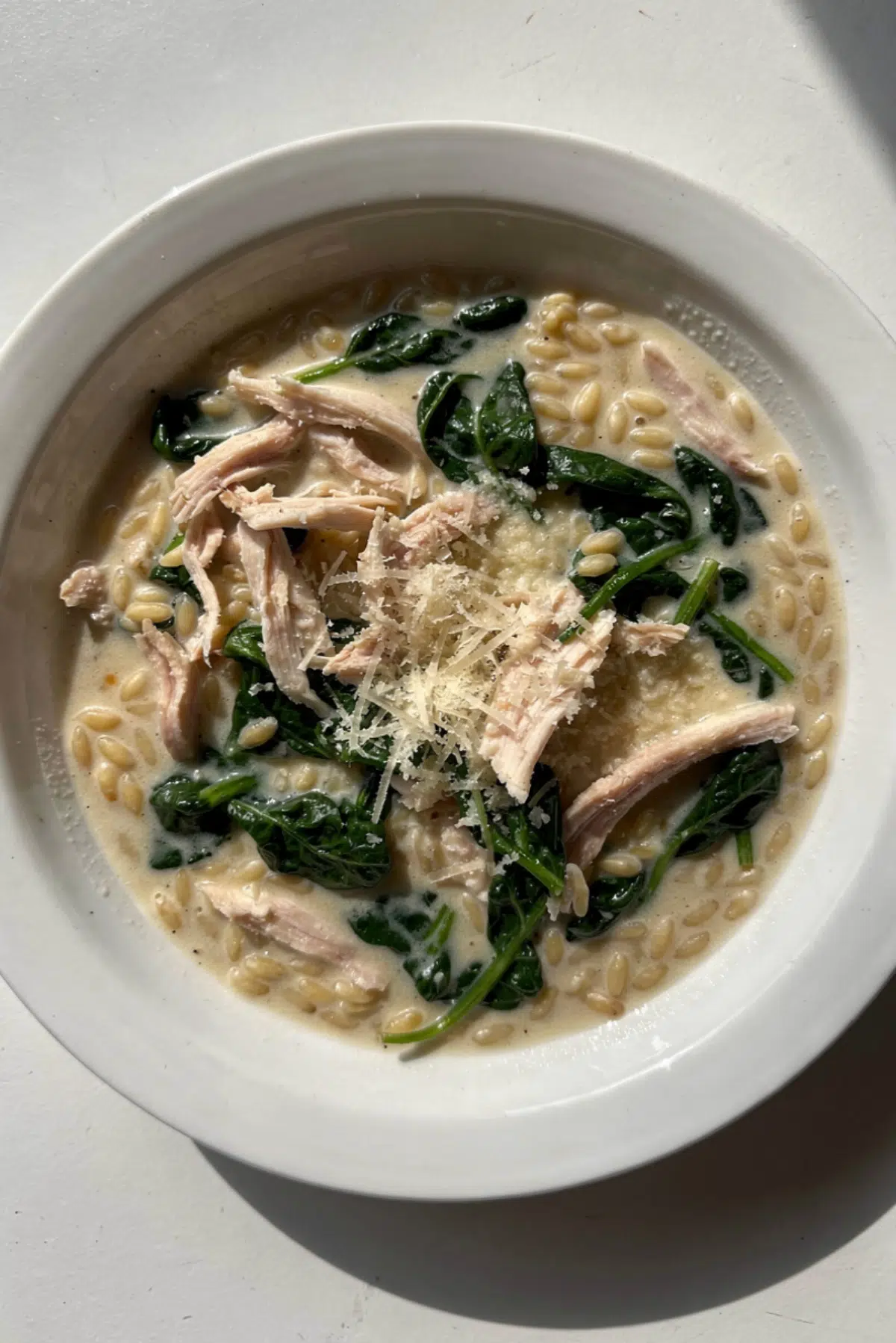 Creamy Chicken Florentine Soup Recipe with Orzo