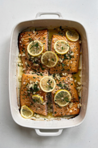 Garlic Butter Ghee Salmon Bake