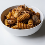 Brown Butter Miso & Roasted Garlic Radiatori with Crispy Shallots