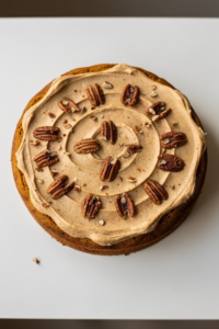 Pumpkin Pecan Cake with Cinnamon Cream Cheese Icing