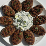 Smashed Beef Kebab w/Cucumber Yogurt