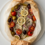 Air Fryer Mediterranean Cod in Parchment Paper