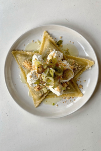 Leek & Burrata Triangoli with Lemon Butter & Breadcrumbs