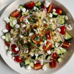 Mediterranean Couscous Salad with Hot Honey Lemon Vinaigrette